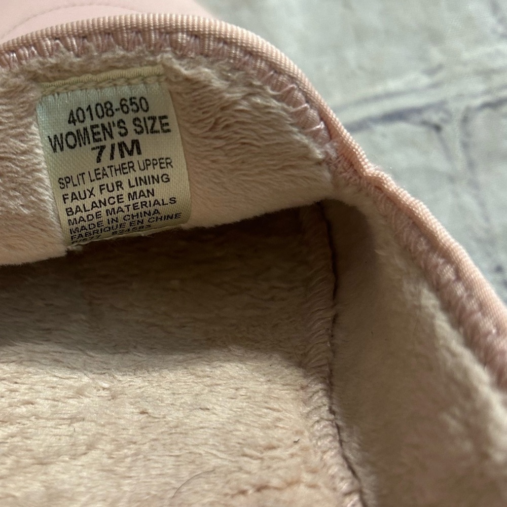 DANIEL GREEN PINK SPLIT LEATHER FAUX FUR LINING WOMEN’S SLIPPERS SIZE 7M - Picture 9 of 9